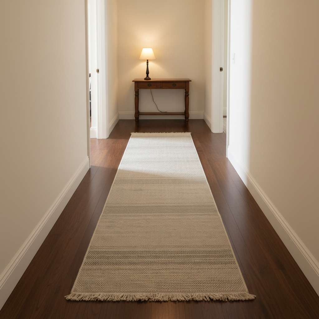 Oriental Weavers Kemet Textured Corridor Runner Rug – Beige Grey Dotted Stripe with Fringe KBORIE254 #4
