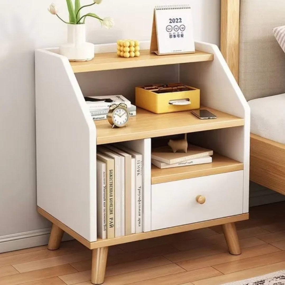 Nordic Minimalist Bedside Table with Storage Drawer