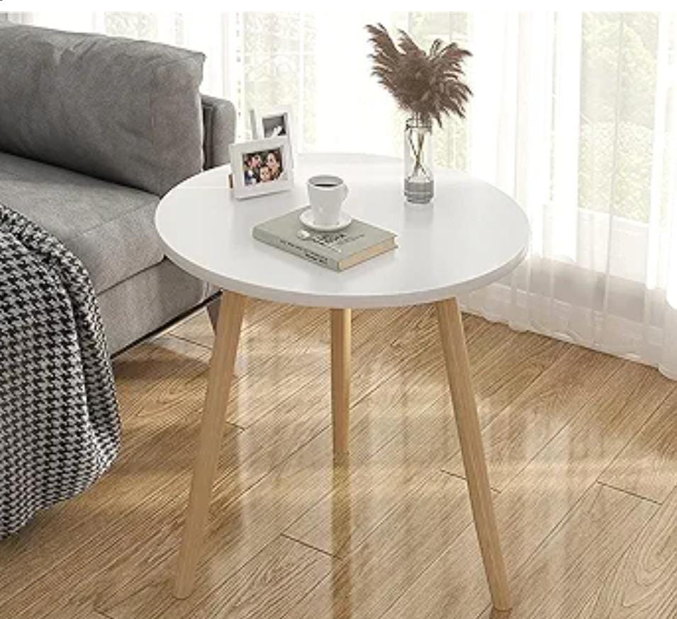 Round Coffee with Natural Wood Legs