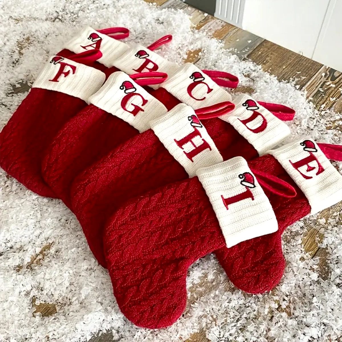 Knit Monogram Christmas Socks