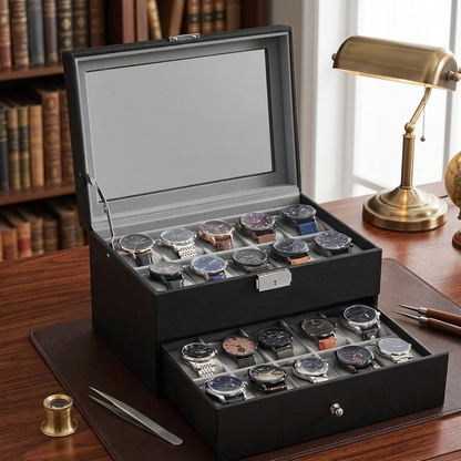 20 Slot Leather Watch Organizer