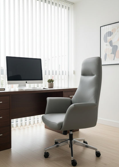 High-comfort executive office chair with ergonomic design.
