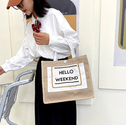 Hello Weekend Tote Bag