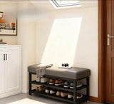 Entryway Shoe Rack with Padded Seat