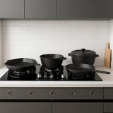 5Pcs Cast Iron Cooking Pots Set