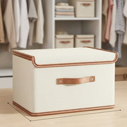Stackable Oxford fabric wardrobe organizer with lid, large capacity, foldable
