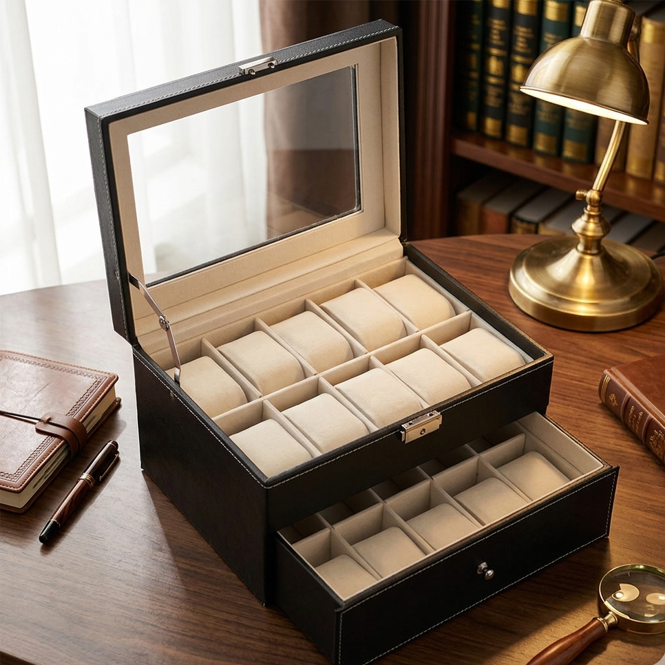 20 Slot Leather Watch Organizer