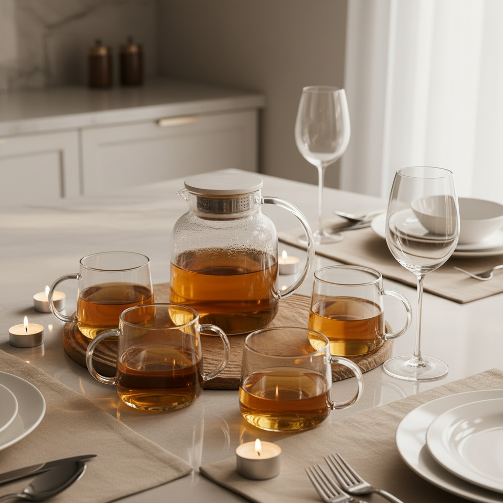 5 Piece Glass Teapot Set