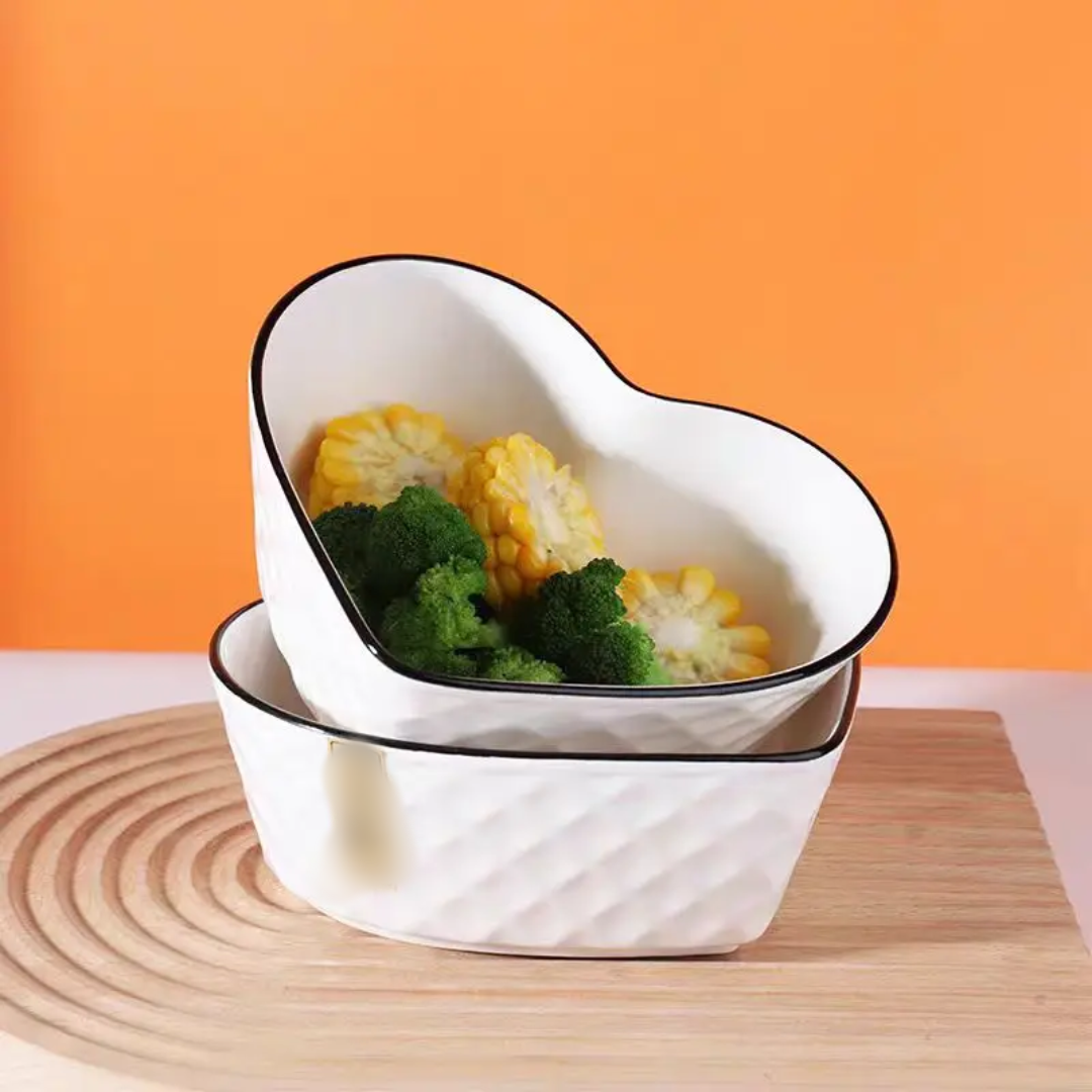 6Pcs Heart Shape Ceramic Bowls