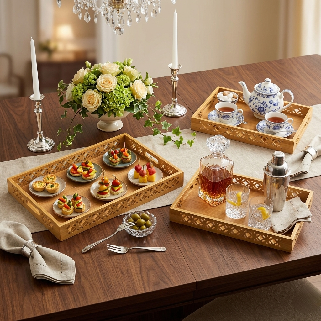 3 in 1 Multi-Functional Bamboo Trays