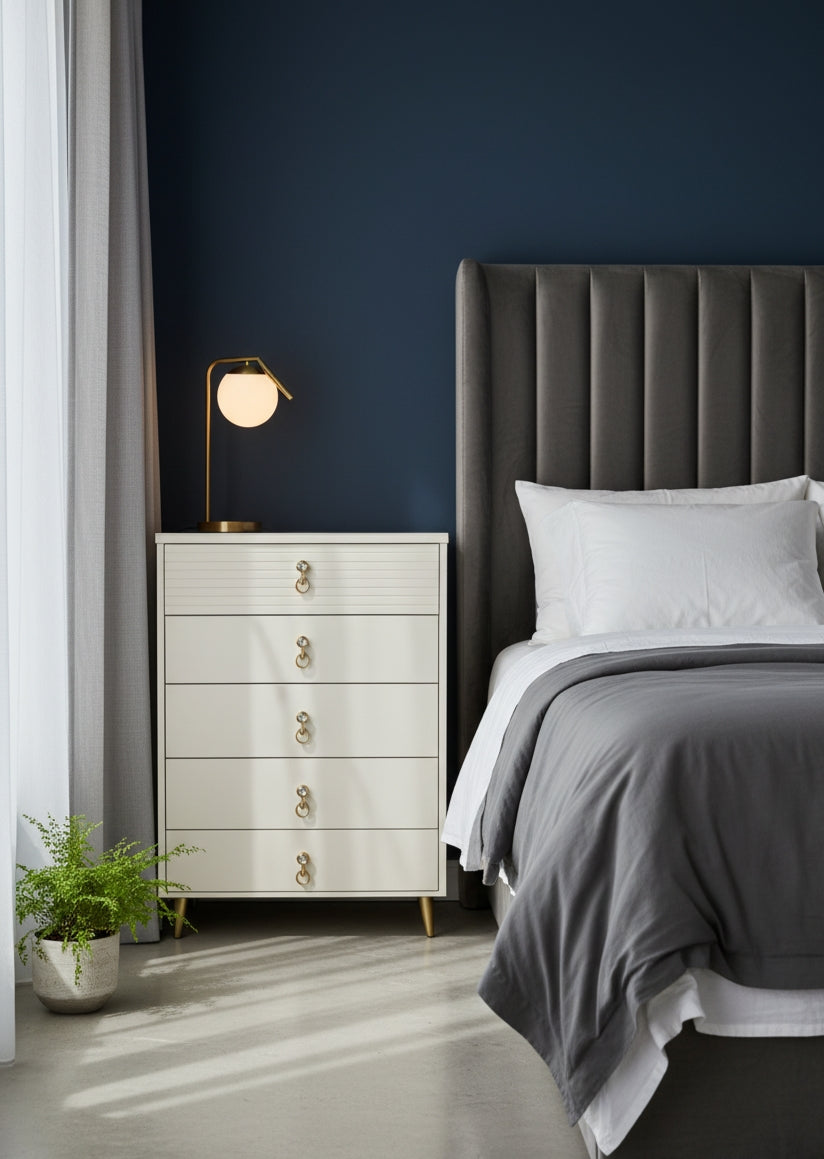 4 Drawer Wooden Bedside Cabinet