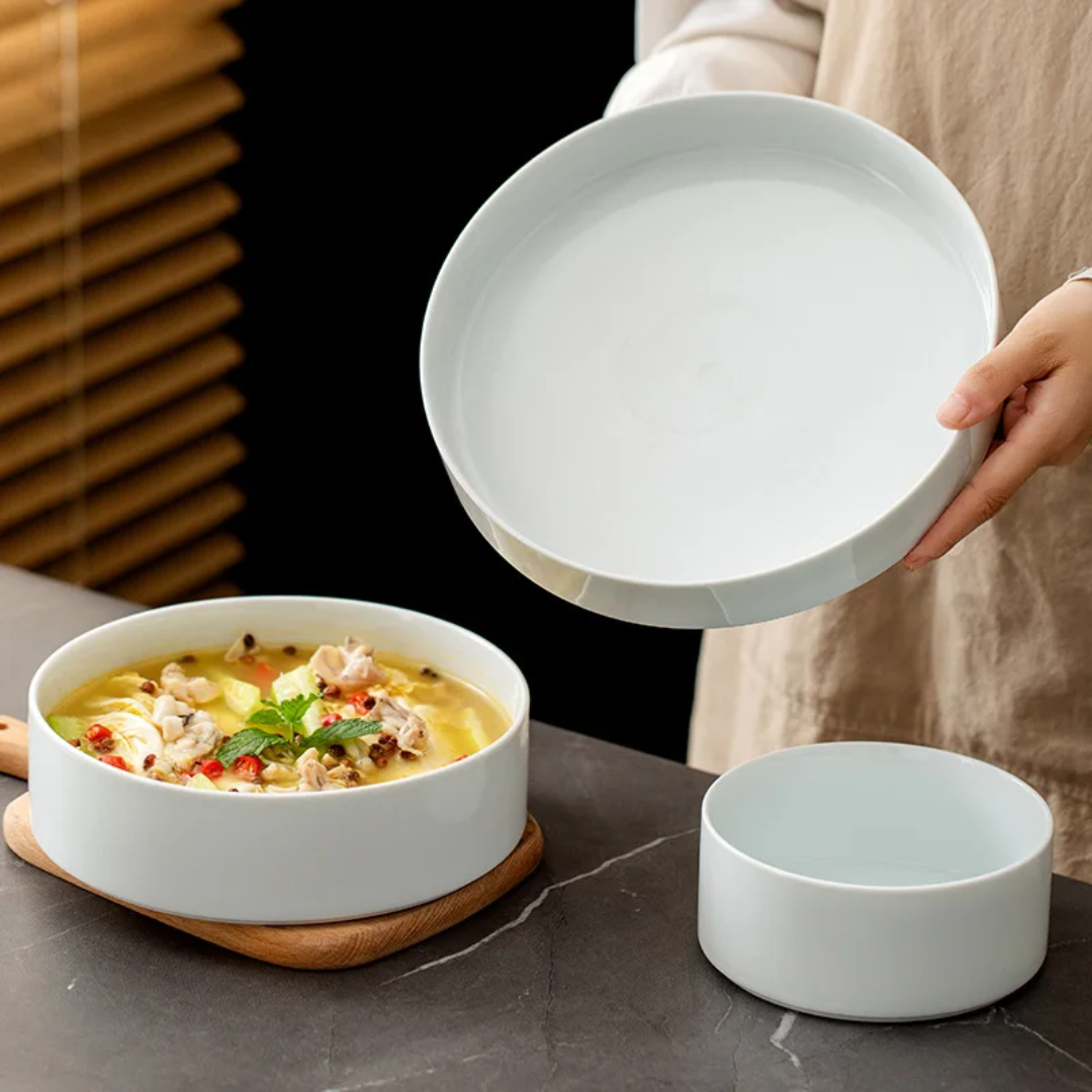 6-Pcs White Bowls Set