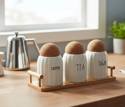 3pcs Ceramic Canisters Set