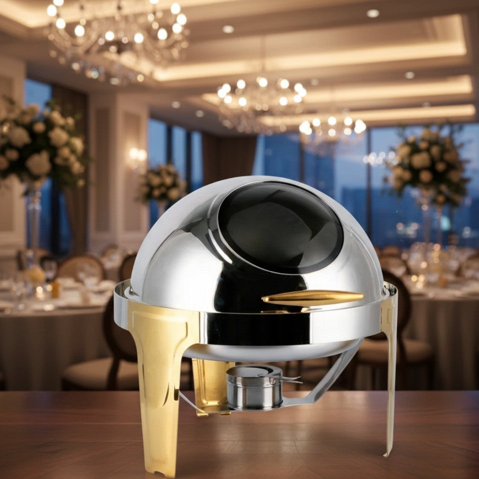 Chafing Dish with Gold Stands