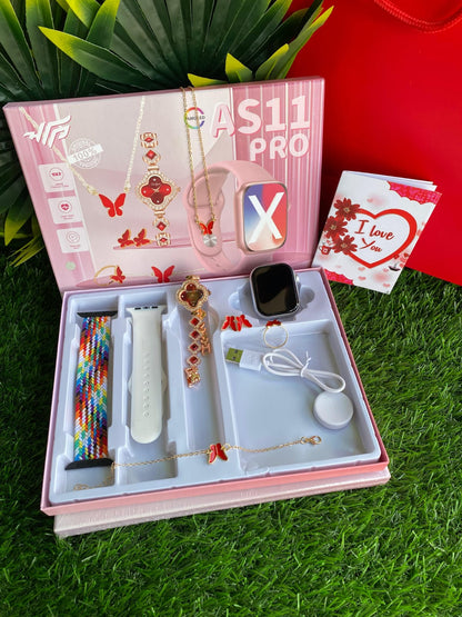 Ladies Smartwatch & Jewellery Gift Set