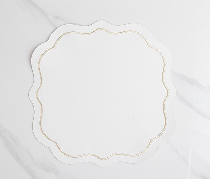 6Piece Round Faux Leather Dining Table Mats 38 cm