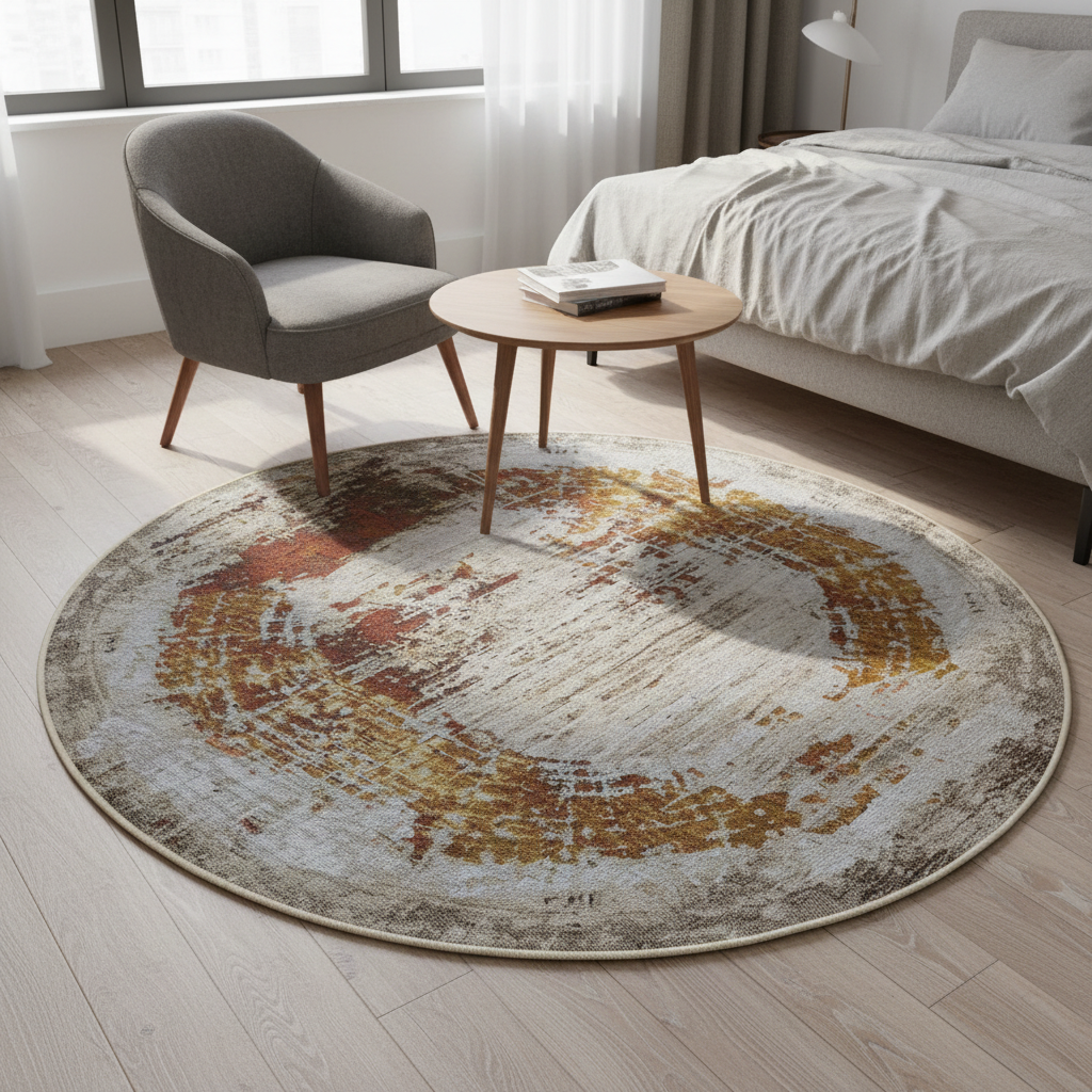 Oriental Weavers Isla Round Abstract Vintage Rug KBORIE202