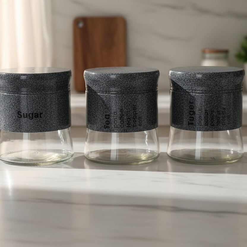 3pcs Glass Canister Set 450ml