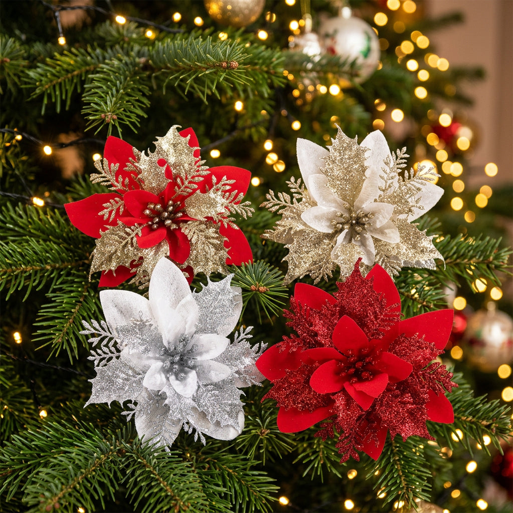 3 Pcs Set Artificial Christmas Decorating Flowers