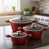 3pcs Non-Stick Casserole Cookware Set