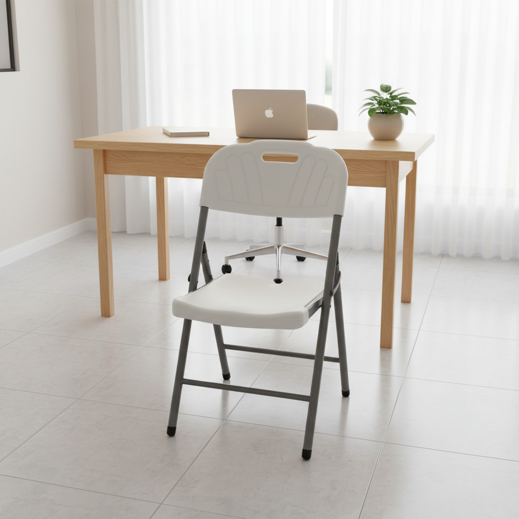 White Plastic Folding Chair