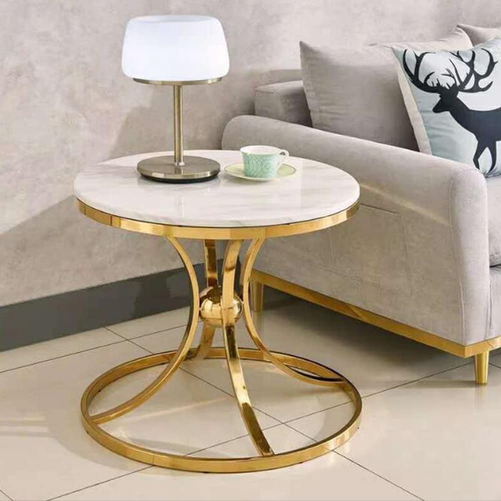 Pure marble top mini side table with sleek metallic stand designed for modern luxury living room and bedroom use