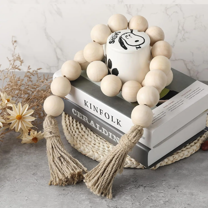 Wooden Beads Garland With Tassels