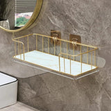 Bathroom Shelf With Marble Glass Plate