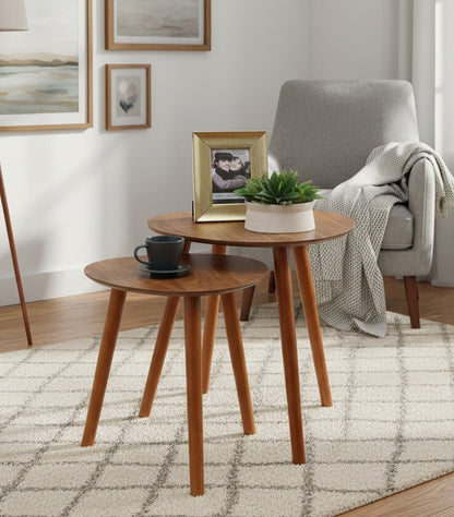 2Pc Solid Wood Coffee Table Set