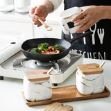 10in1 Ceramic Jars with Wooden Tray, Lids & Spoons