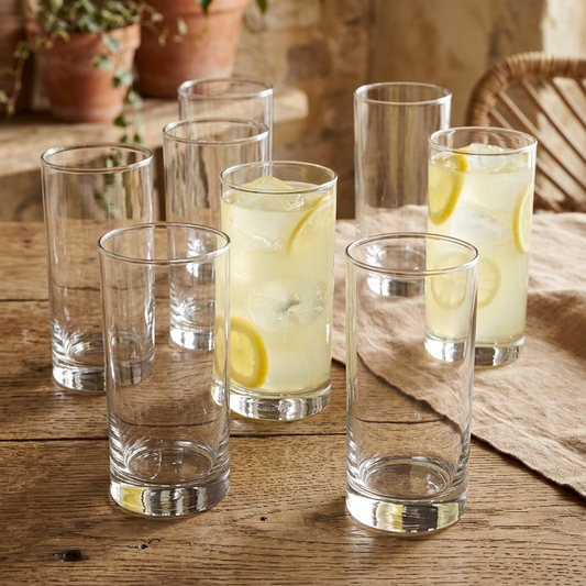 6-Piece highball drinking glass set 300 ml for water juice and cocktails