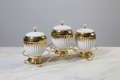 3 Piece Ceramic Deco Canister Set