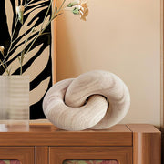 Wooden knot decorative ornament modern tabletop sculpture for home office desk bookshelf coffee table and contemporary interior décor