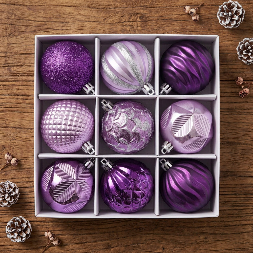 6cm Christmas Baubles Set of 12