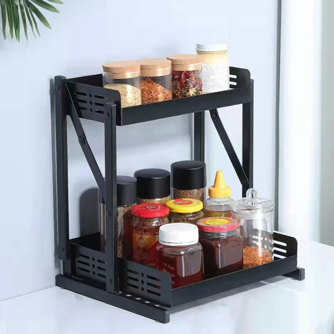2-Tier Foldable Kitchen Spice Racks