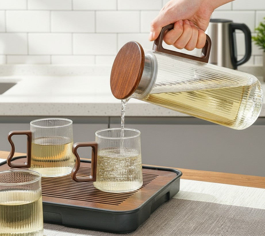 Borosilicate Glass Jug Set With Cups