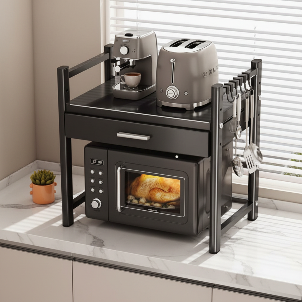Heavy Duty Microwave Stand with Drawer