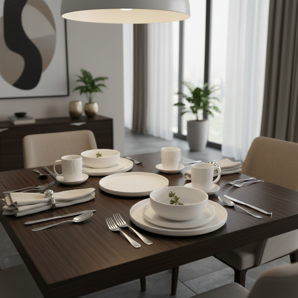 24 Piece Rock Glazed Ceramic Dinner Set