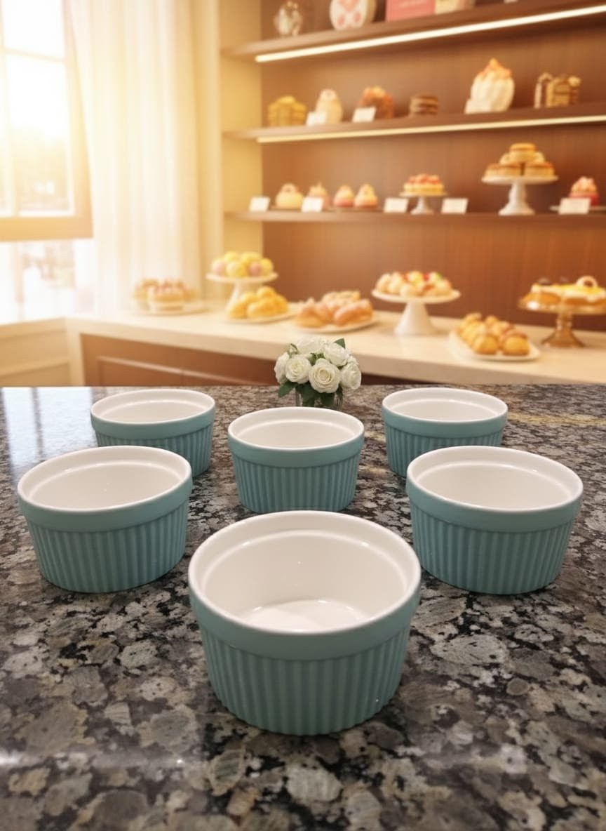 Dessert Blue Ceramic Bowl 6pcs Set