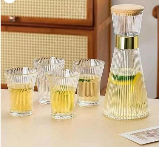 Glass Carafe With Glasses
