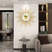Daifa luxury quartz wall clock with metal frame and still life decorative pattern