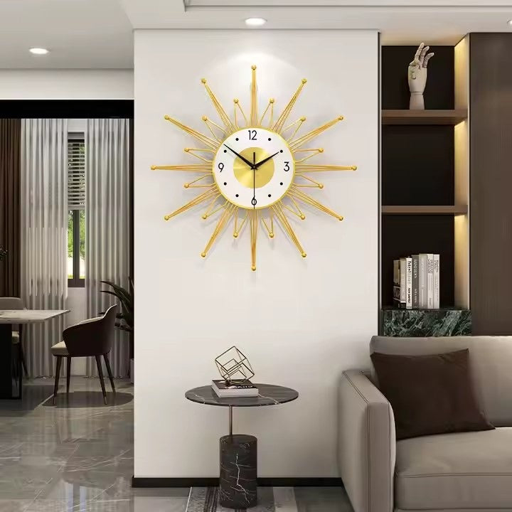 Daifa luxury quartz wall clock with metal frame and still life decorative pattern
