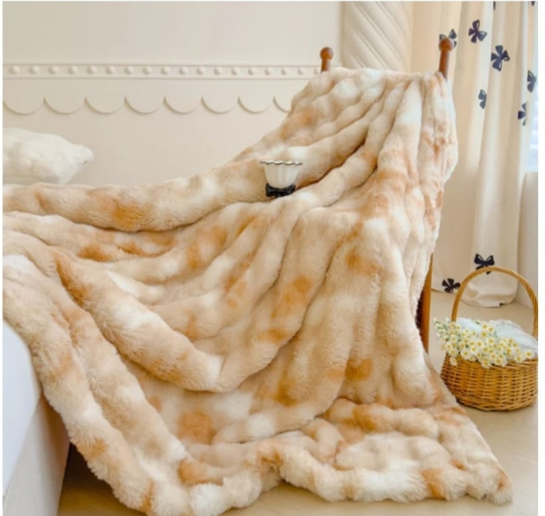 Dyed Soft Bubble Winter Throw Blanket – 180×200 cm