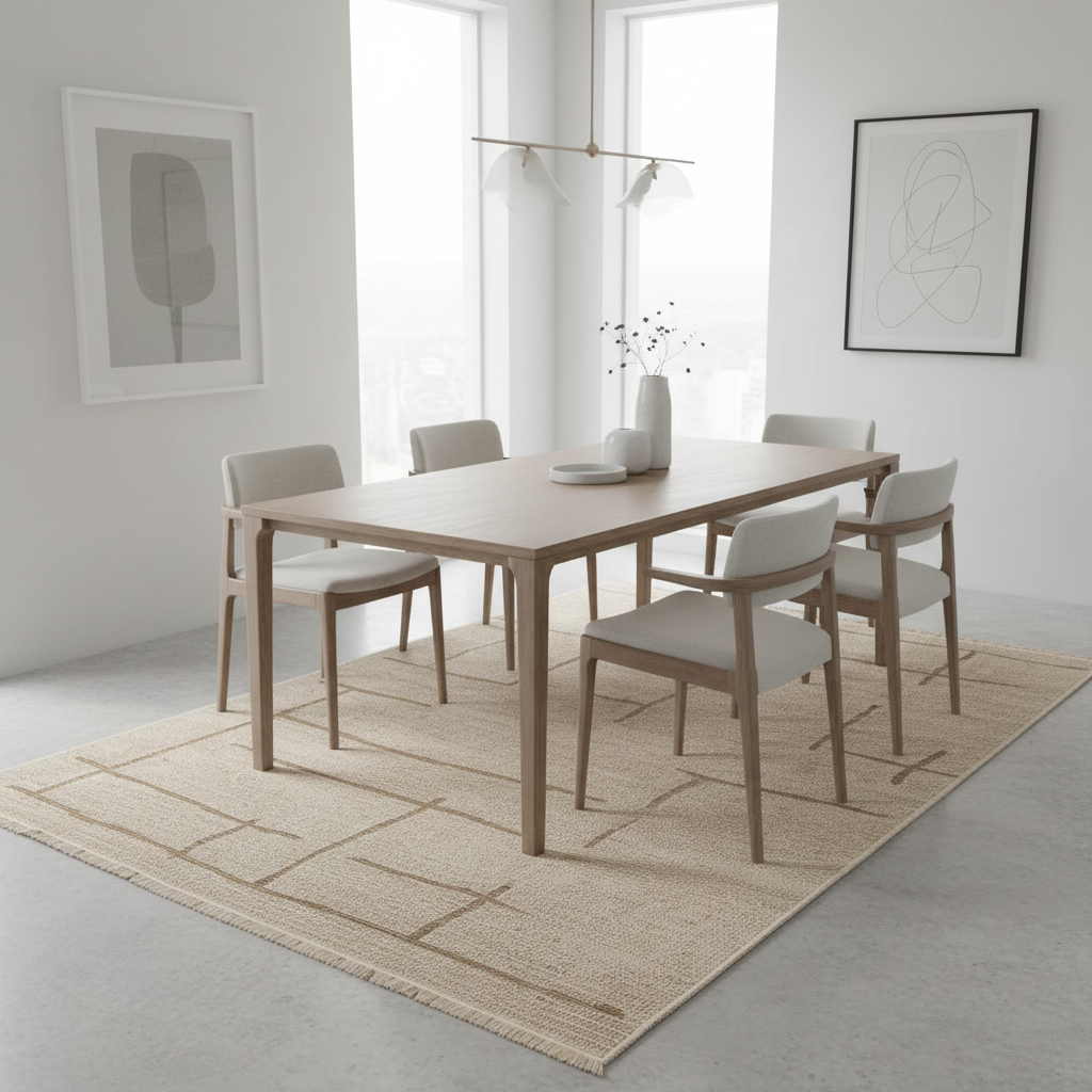 Oriental Weavers: Vedantu Intersecting Lines Pattern Carpet Rug; Light Brown-200 × 290 cm – KBORIE174