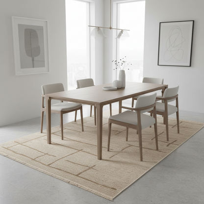 Oriental Weavers: Vedantu Intersecting Lines Pattern Carpet Rug; Light Brown-200 × 290 cm – KBORIE174