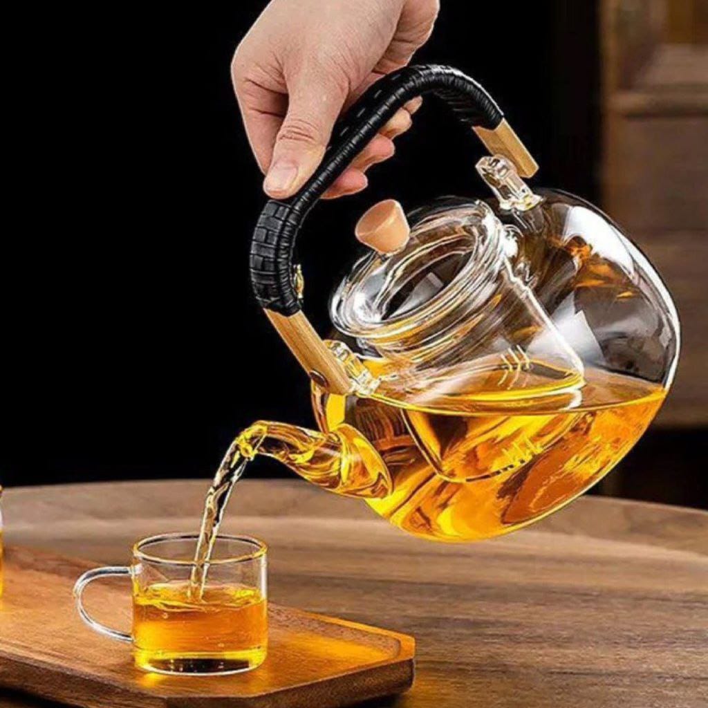 Borosilicate Glass Tea Pot with Double Glass Filter Infuser