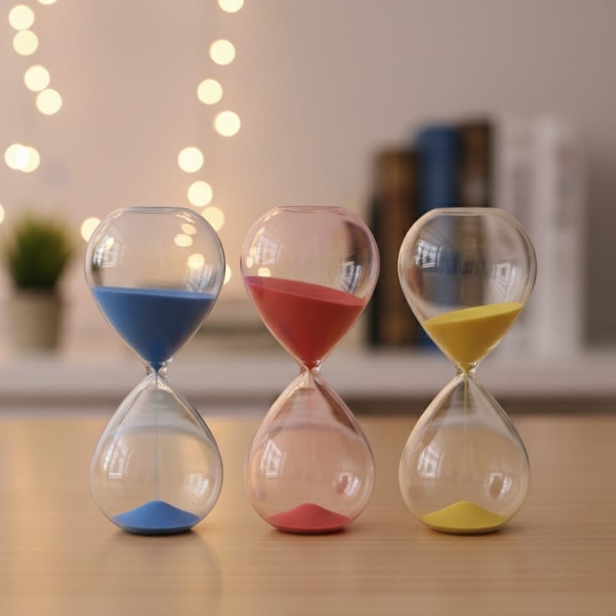 Natural Glass Sand Hourglass Timer 1 Hour