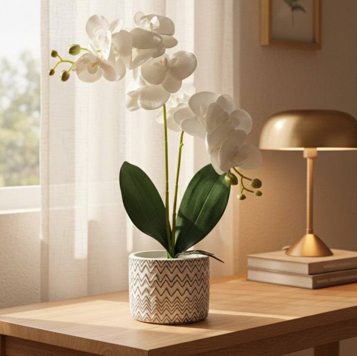 Ceramic Vase with Orchid