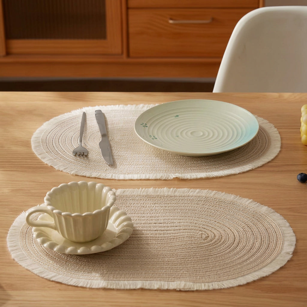 6Pcs Oval Washable Non Slip Table Mats