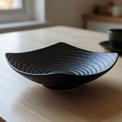 1pc Stoneware Black Sizzling Bowl